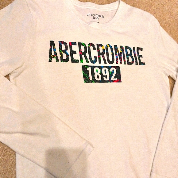 Abercrombie Kids Paint Splatter Logo Long Sleeve T - Picture 3 of 4